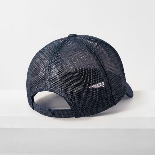 CHOK.LIDS Blank Foam Trucker Hat, Retro Mesh Rope Snapback Cap, Men Women - color: Curved Brim (Navy)