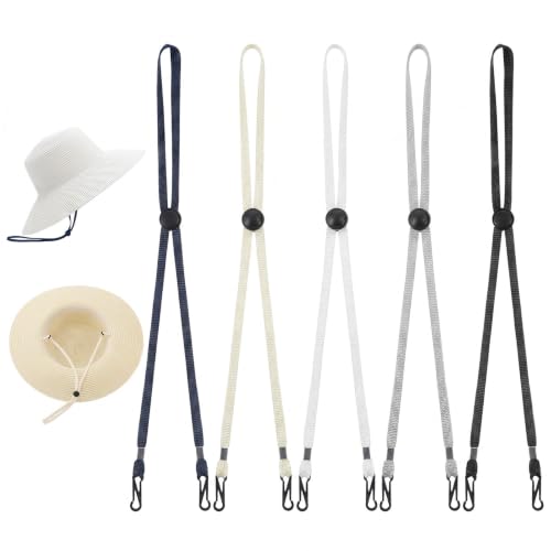 5 Pcs Adjustable Hat Strap, Elastic Hats Removable Chin Cord - color: 5 Colors