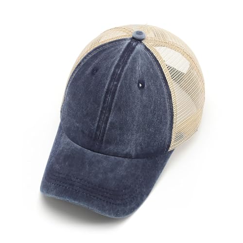 3 Pack Mesh Baseball Cap for Men & Women, Vintage Washed Cotton Distressed Trucker Hat with Mesh Back, Low Profile Unstructured Dad Cap