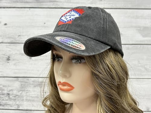 America State City Flag Hats - color: Arkansas Flag (Washed Black)
