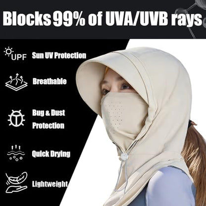 2 Pcs Cooling Breathable Balaclava Full Face Mask - color: Pink+khaki