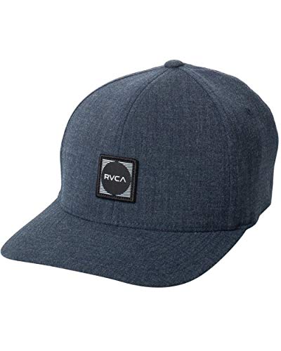 RVCA Men's Flexfit Curved Brim Fitted Hat - color: Rvca Flexfit/Navy Heather, size: Small-Medium