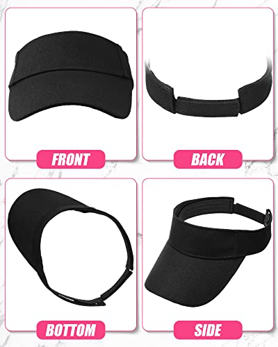 Geyoga 5 Pcs Sports Visor Hats Women Men Adjustable Empty Sun Top Hat Visor for Tennis Baseball Golf Athletic Cycling Running(Black, White, Rose, Green, Gray) - color: Black, White, Rose, Green, Gray
