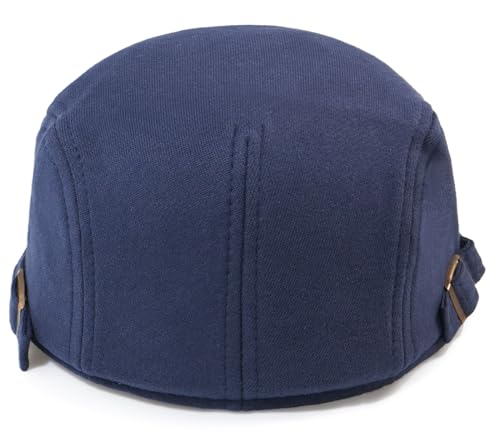 Men's Cotton Newsboy Hats Flat Ivy Gatsby Cap Irish Cabbie Ivy Driving Hunting Hat - color: Navy