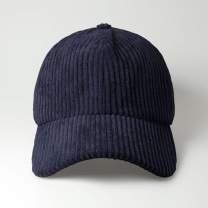 CHOK.LIDS Corduroy Baseball Cap Dad Hat Adjustable Polo Style Curved Brim - color: Midnight Blue