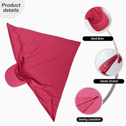 Headscarf Baseball Cap for Men Women, Summer Sun Visor Hat - color: Wine Red