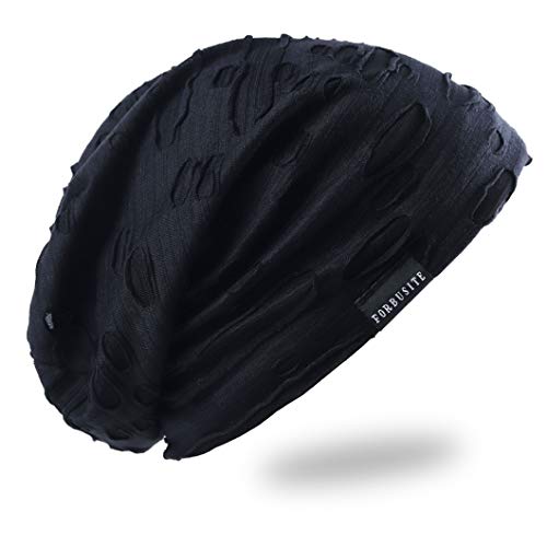 Ruphedy Men Slouchy Beanie Summer Long Oversize Thin Lightweight Skull Cap B011h - color: B401-black, size: One Size