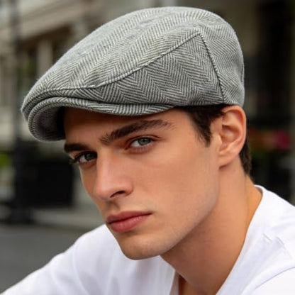 Idopy Men`s Classic Adjustable Ivy Irish Newsboy Golf Cap Hat - color: 267 Grey