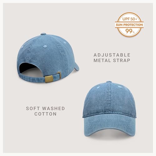 CHOK.LIDS Everyday Premium Cotton Dad Hat Adjustable Baseball Cap Unisex - color: Light Denim