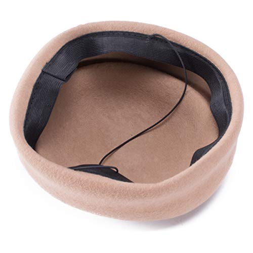 Lawliet Womens 100% Wool Felt Fascinator Hostess Pillbox Millinery Hat Base B028 - color: Camel