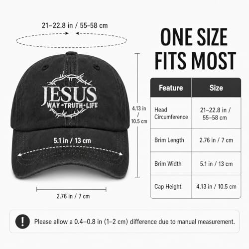 Man of God Husband Dad Embroidered Hat Camping Caps for Women - color: Jesus Way Truths Life 33