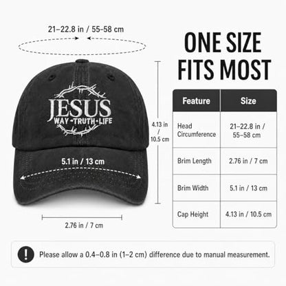 Man of God Husband Dad Embroidered Hat Camping Caps for Women - color: Jesus Way Truths Life 33