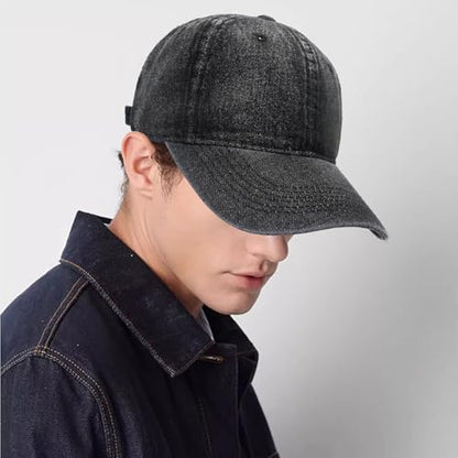 Baseball Cap for Women Men Classic Strapback Hats Adjustable Sun Hat - color: Black
