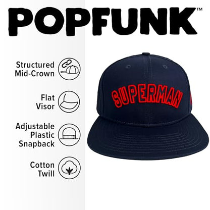 Superman Arc 5-Panel Structured Flat Brim Hat