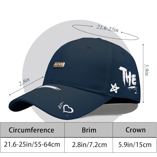 Baseball Cap for Women Men - Adjustable Size Hat - color: Dark Blue
