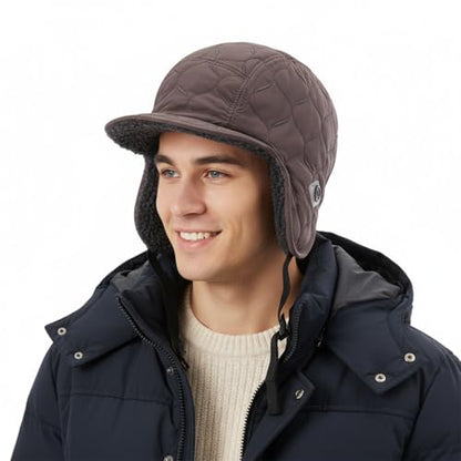 Unisex Winter Warm Aviator Earflap Hat Double-Side-Wear Sherpa Lined Trapper Hat Pilot Cap Outdoor Ski Hunting Cycling - color: Coffee