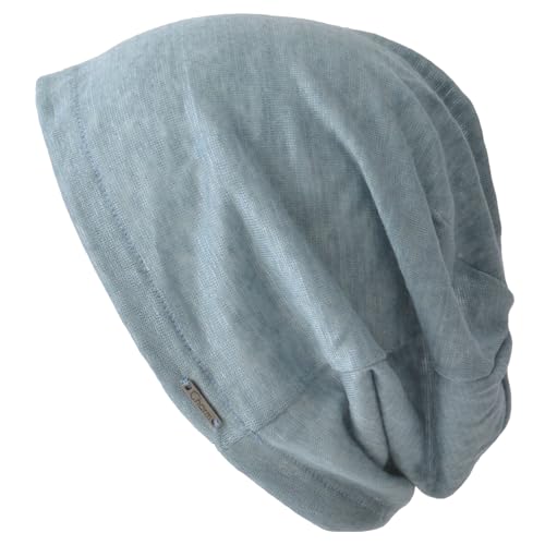 CHARM Mens Summer Linen Beanie - color: Light Blue