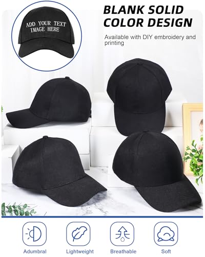 Handepo 24 Baseball Caps Adjustable - color: Black