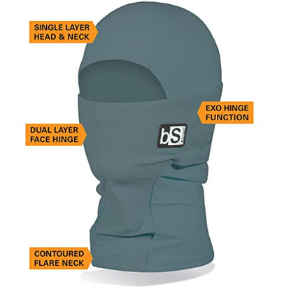 BLACKSTRAP Kids' Hood ExoHinge Balaclava Ski Mask, Helmet Compatible, Keeps Kids Comfortable and Warm - color: Drab, size: One Size