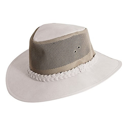 Dorfman Hat Co. Men's Soaker Hat with Mesh Sides - color: Tan, size: Small-Medium