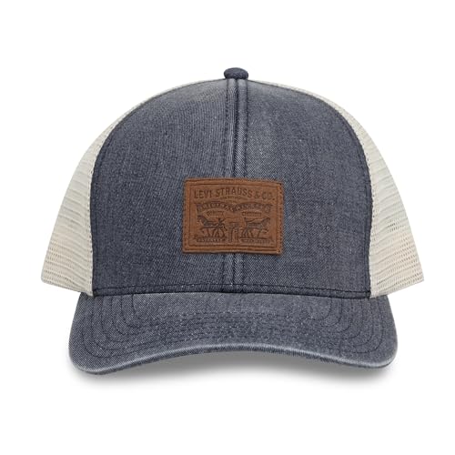 Levi's Men's Classic Style Logo Trucker Hat - Adjustable Lightweight - color: Navy