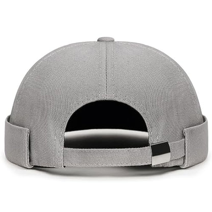 DIYDECAL Brimless Docker Cap,Skullcap Beanie, Retro Sailor Hat for Mens Womens - color: Grey