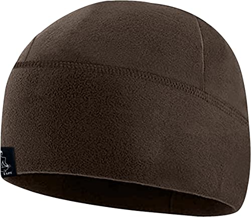 Temple Tape Tactical Fleece Watch Cap Beanie – Skull Cap Fleece Hat - Mens & Women - color: Deep Brown, size: One Size