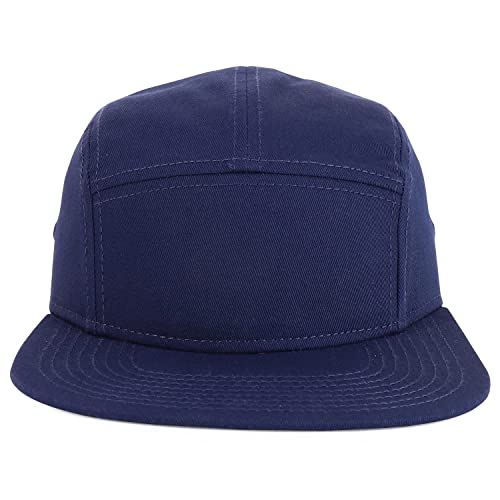 Armycrew 5 Panel Structured Firm Front Camper Snapback Cap - color: Navy