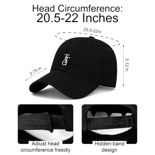 Kids Washed Cotton Baseball Cap, Unstructured Adjustable Toddler Hat for Boys & Girls - color: Black