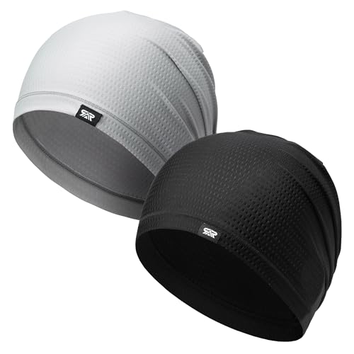 2-Pack Cooling Mesh Skull Cap Helmet Liner Running Cycling Work Men Women - color: Black + Gray