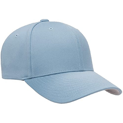 Flexfit Wooly Combed 6-Panel Structured Baseball Cap | Stretch Fitted - color: Carolina Blue, size: Small-Medium