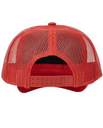 Gelante Polyester Foam Front, Mesh Back 5 Panel Sublimation Trucker Baseball Cap Snapback Hat - color: Red