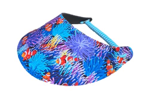 Women's Beautiful Designs Lightweight Packable Foam Visor for Sun Protection and Outdoor Activities - color: Clownfish