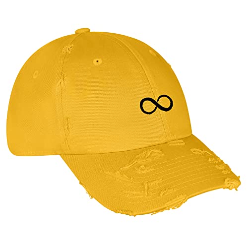 JPAK Infiniti Vintage Dad Hat Frayed Embroidered Cap Symbol Loop - color: Mustard