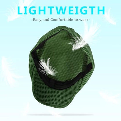 meioro Men's Mesh Flat Cap Summer Breathable Newsboy Hats Beret Ivy Cap Gatsby Irish Cabbie Driving Hat Full Head Wrap - color: Green