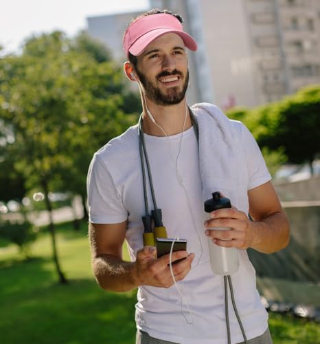 MDSTYLE Visor Hat for Men & Women Sun Visor Cap for Sports Tennis Golf Running Beach Outdoor Caps Hats Visors Sunvisors - color: Pink