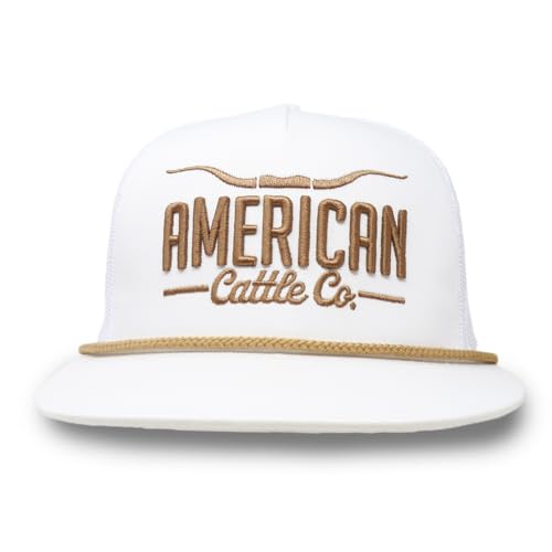 Longhorn Adjustable Snapback Western Hat - color: White