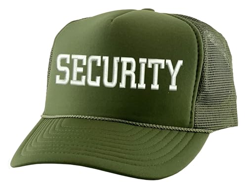 ALLNTRENDS Security Embroidered Trucker Mesh Cap - color: Olive Green
