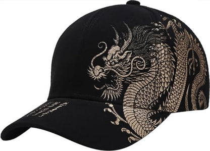 Women's Men's Fashion Baseball Cap Adjustable Strapback Hats Dad Hat Visor Sports Hat - color: Dragon