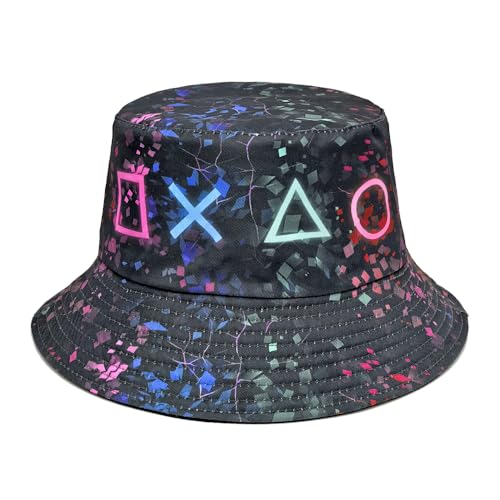Quanhaigou Reversible Printed Bucket Hat,Summer Beach Outdoor Cap - color: Playstation