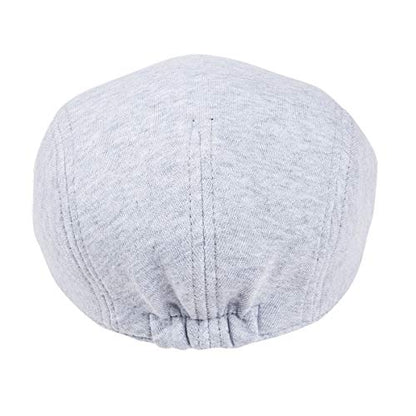 FEINION Men Cotton Newsboy Cap Soft Fit Cabbie Hat - color: Light Grey