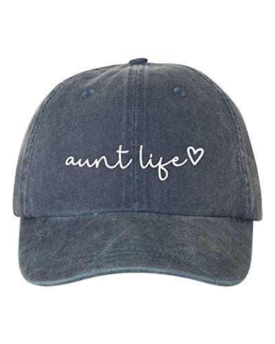 Aunt Life Script Heart Dad Hat Baseball Cap Adjustable New - color: Navy Pigment