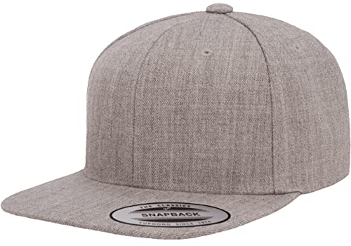 Mrlahat 6089 Yupoong Yp by Flexfit 6-Panel Structured Flat Visor Classic Snapback Cap with Black Bandana - color: Heather Grey