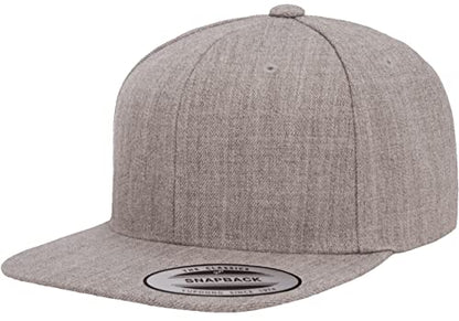Mrlahat 6089 Yupoong Yp by Flexfit 6-Panel Structured Flat Visor Classic Snapback Cap with Black Bandana - color: Heather Grey