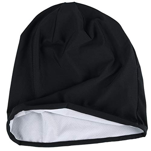 Mens Slouch Hollow Beanie Summer Skullcap B090 - color: Reversible Black