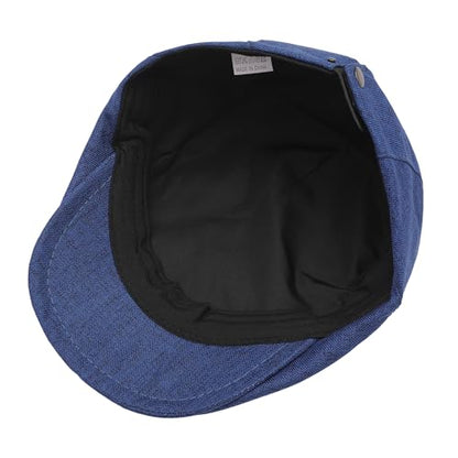 ZLYC 남성용 여름 플랫 캡 Scally Ivy Gatsby Newsboy Beret Driver Cabbie 사냥 모자 - color: 플레인 네이비