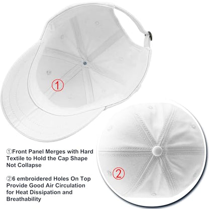 Loneshark Short Brim Baseball Hat for Running Small Bill Umpire Cap - color: White