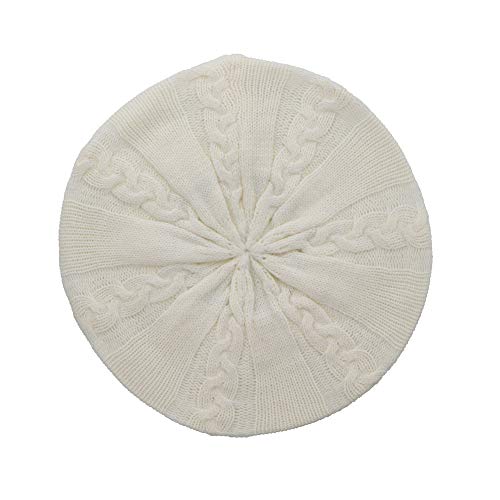 Landana Headscarves Solid Cable Knit Beret Hat for Women