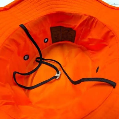 Blaze Orange Boonie Hat, Water Resistant, Made in The USA, Military Wide Brim Boonie Cover-Jungle Hat