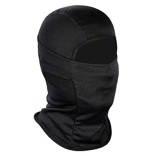 Achiou Ski Mask for Men and Women, Lightweight UV Balaclava Face Cover - color: Black